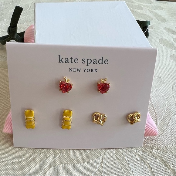 NEW-Kate Spade New York Dashing Beauty Taxi Stud Earrings Set of 3